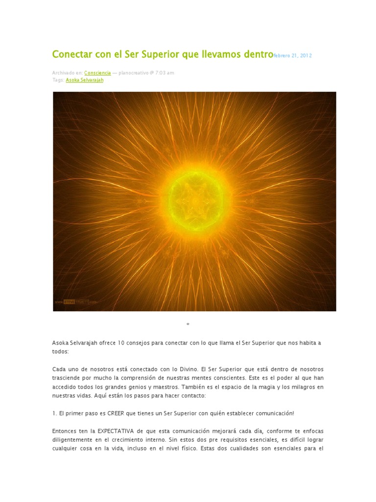 10 Pasos para Conectar con tu Ser Superior | PDF | Meditación | Sueño