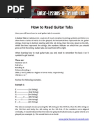 Printable Tablature Explanation Sheet