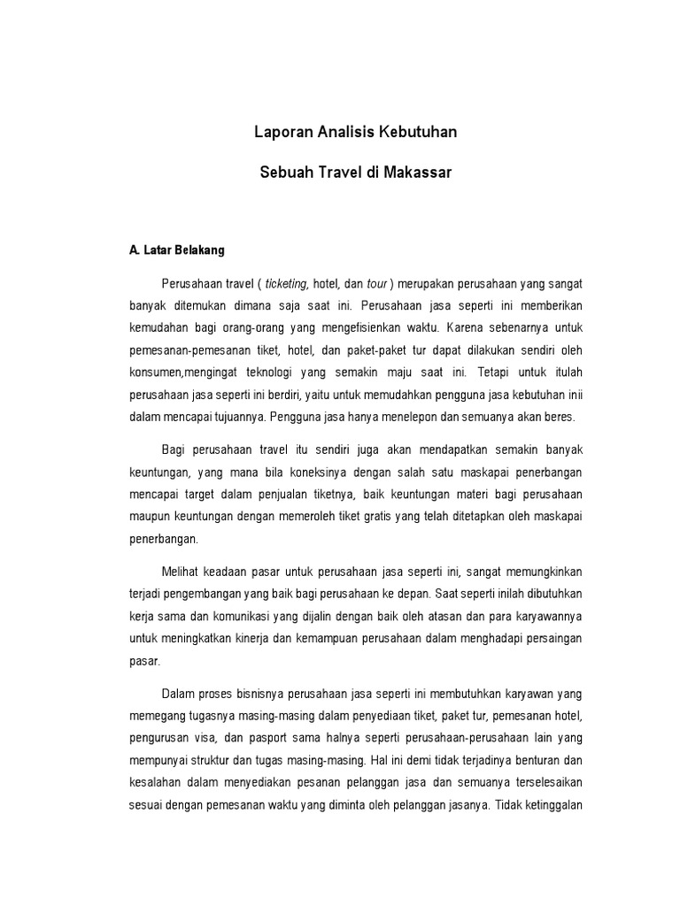 Laporan Analisis Kebutuhan | PDF