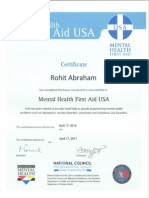 Mental Heath First Aid Certificate