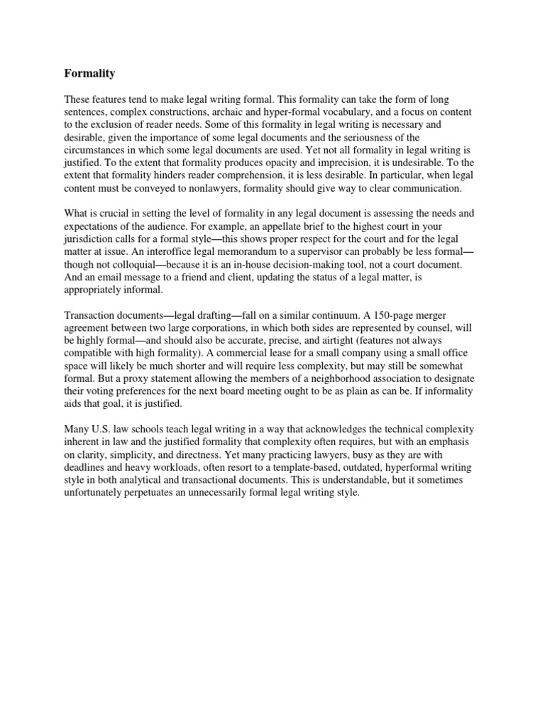 Legal Writing Formality Explained | PDF | Career & Growth | Computers