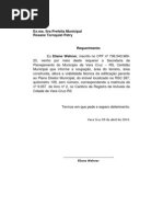 Modelo de Requerimento de Certidão Cadastral