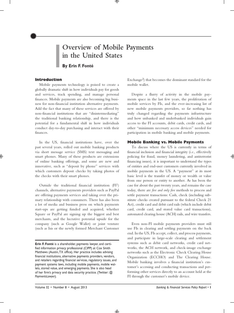 Overview of Mobile Payments Whitepaper | PDF | Money Laundering | Debit ...