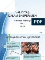 Validitas Penelitian Eksperimen