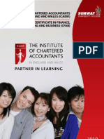 Sunway University College THE INSTITUTE OF CHARTERED ACCOUNTANTS (ICAEW) Programme 2010