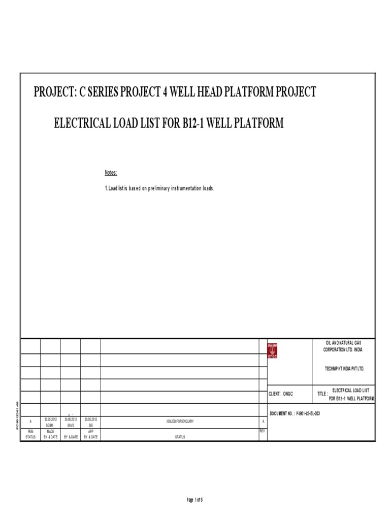 Load List For B-12-1 | PDF | Technology & Engineering