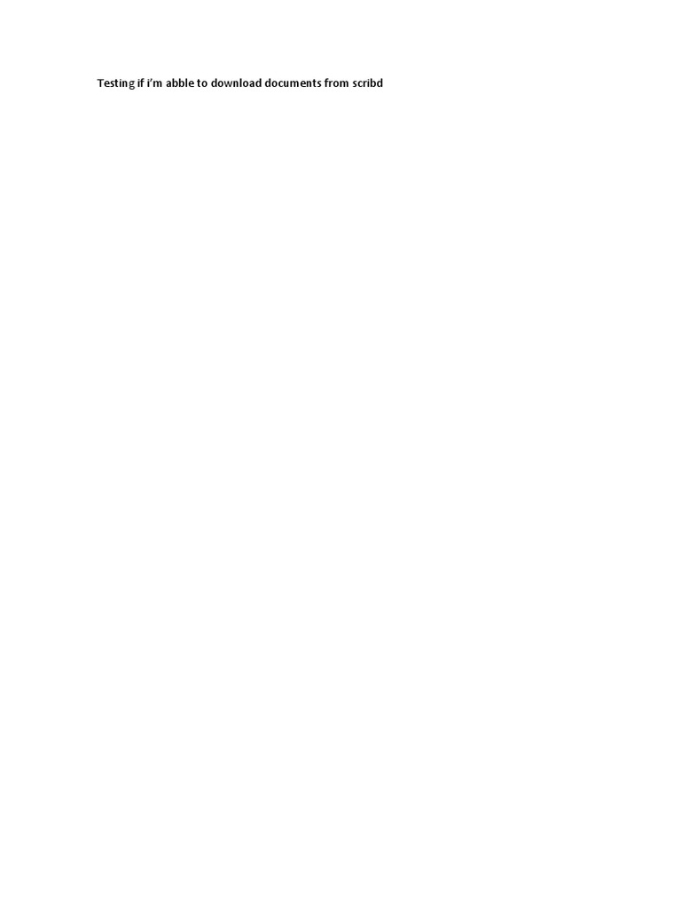 Testing If I'm Abble To Download Documents From Scribd | PDF