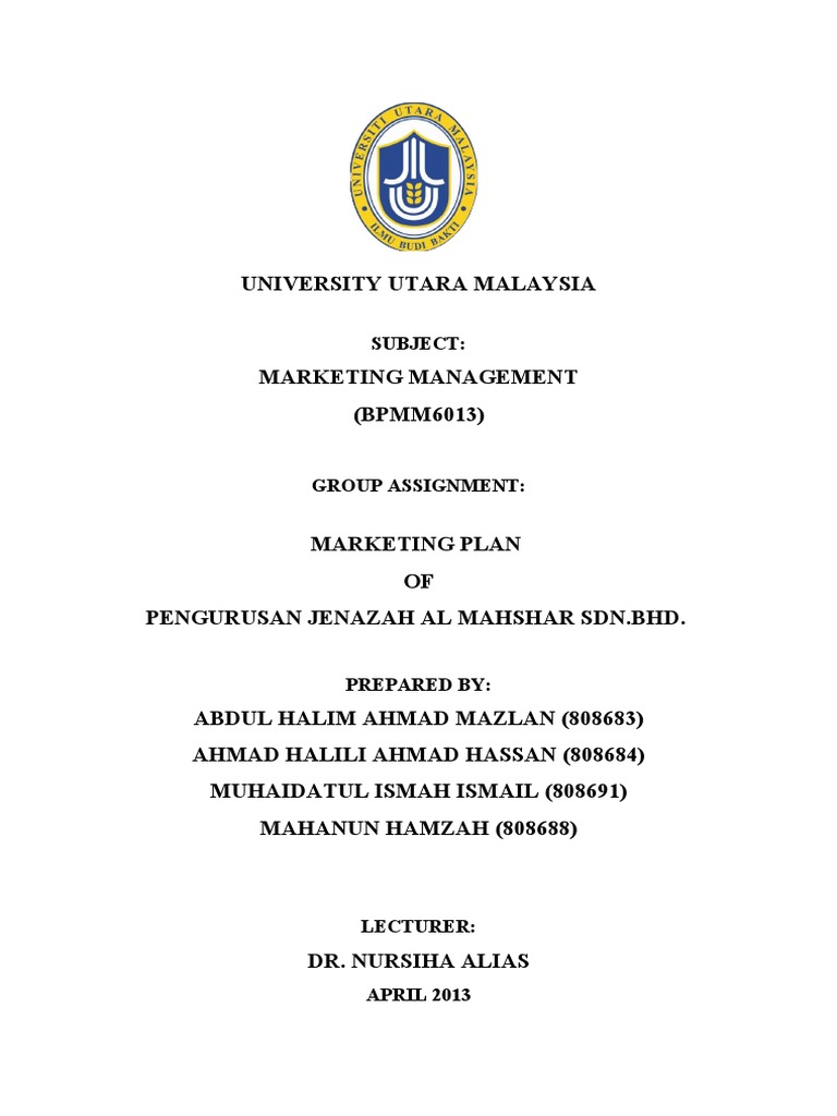 Marketing Plan Paper Group MBA UUM | PDF | Business | Marketing