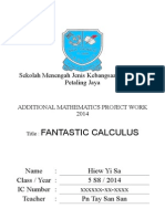 Completed Additional Mathematics Project Work Selangor 2014