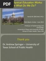 16 Quality Physical Education Works, Now What Do We Do, Harold Kohl