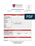 International Study Application Form: Insert Picture Here