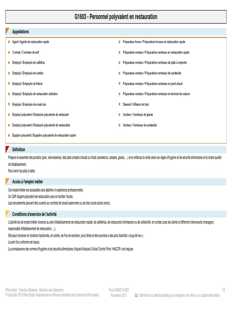 Fiche Métier Employé Libre Service Pole Emploi