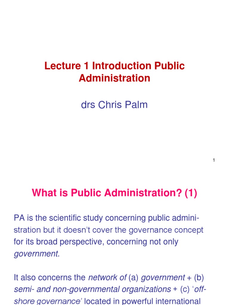 Introduction to Public Administration | PDF | Governance | Public ...