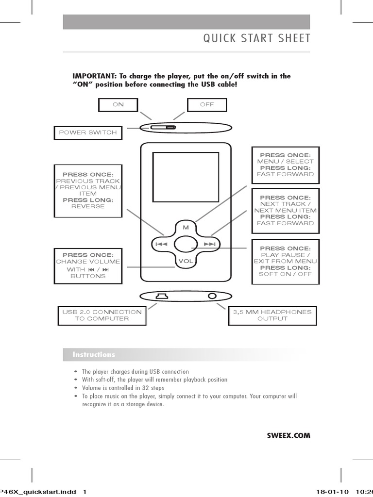Quick Start Guide for Music Player | PDF | Cooking, Food & Wine | Computers