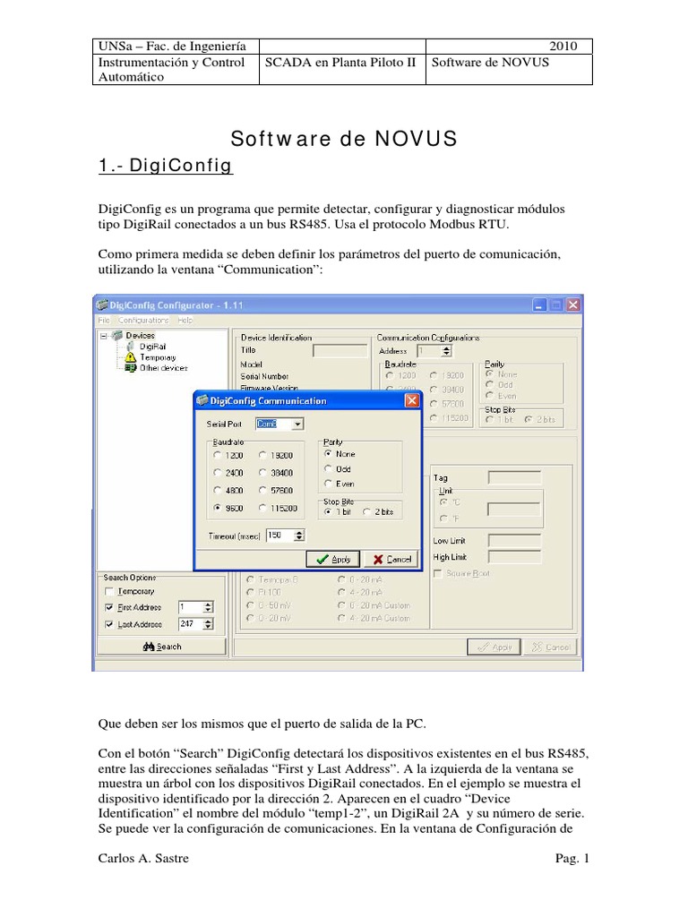 Software NOVUS y DigiConfig SCADA | PDF | Scada | Ventana (informática)