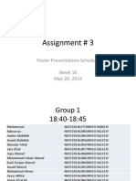 NUST Assignment 3 Poster Presentation Schedule