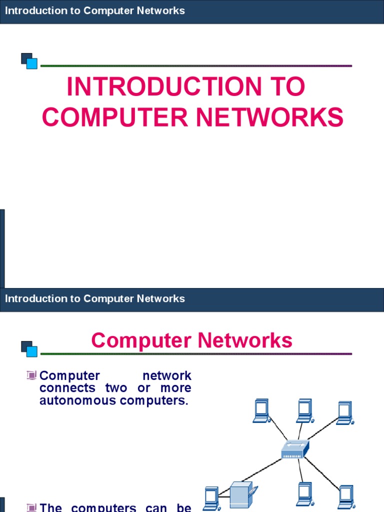 Introduction To Computer Networks | PDF | Network Topology | Computer ...