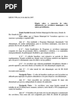 Projeto de Lei 016 - 07 Lei 570 Vale Alimentação