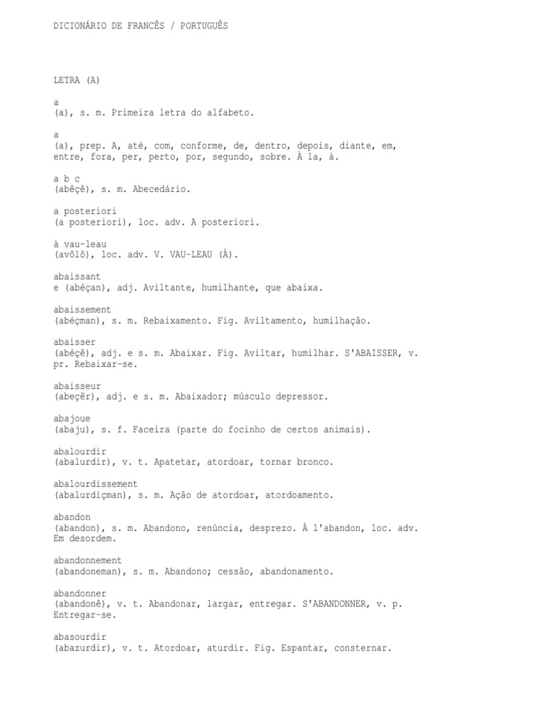 Dicionário de Francês - Português | PDF | Business, image size:768x1024