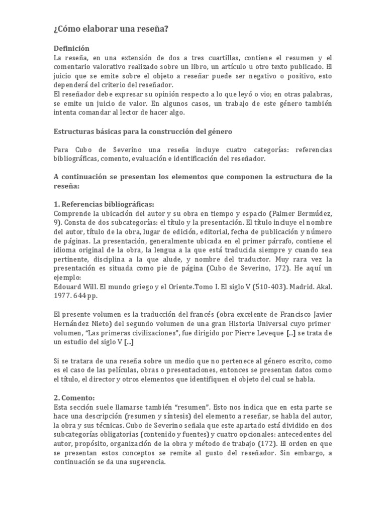 Cómo elaborar una reseña efectiva | PDF | Traducciones | Autor
