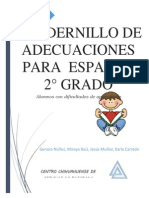 Cuadernillo de Adecuaciones Para Español 2
