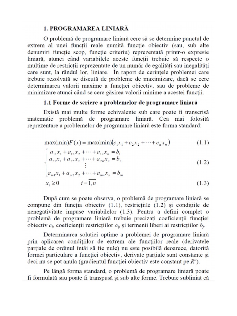 CO Programare Liniara | PDF