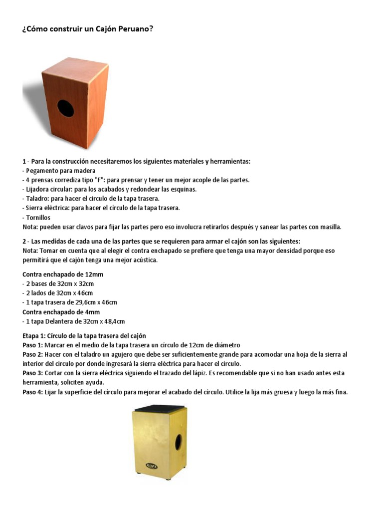 Cómo Construir Un Cajón Peruano