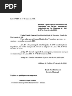 Projeto de Lei 021 - 08 Lei 629