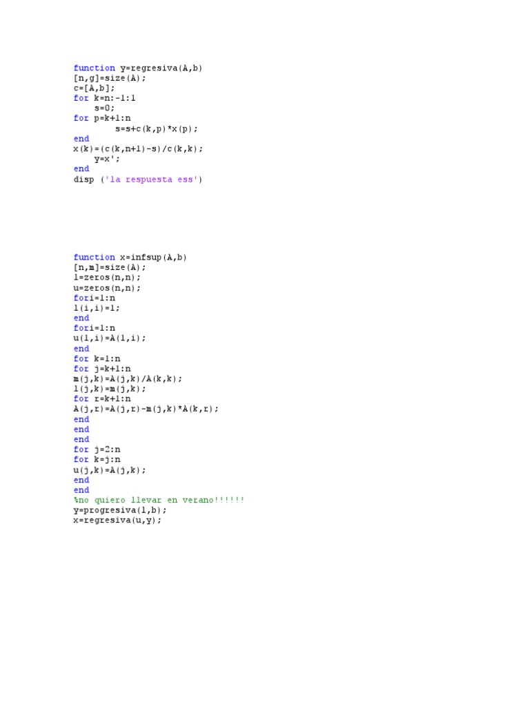 Matrix Equation Solvers in MATLAB | PDF