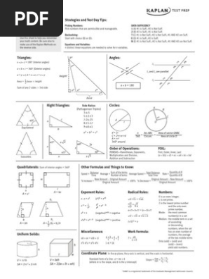 Gmat Strategy Sheet Online Graduate Management Admission Test Cognition