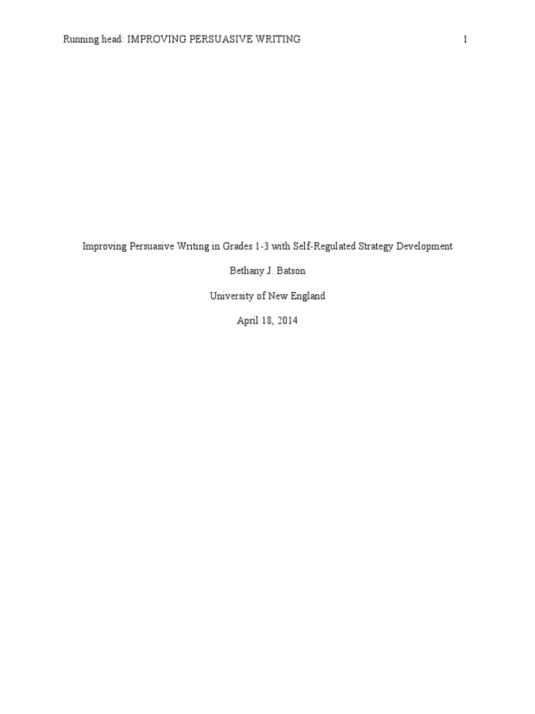 Enhancing Persuasive Writing in Grades 1-3 | PDF | Motivation ...