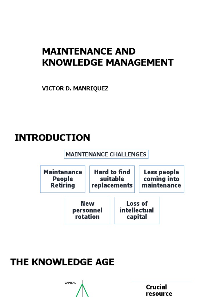 Maintenance and Knowledge Management: Click To Edit Master Title Style ...