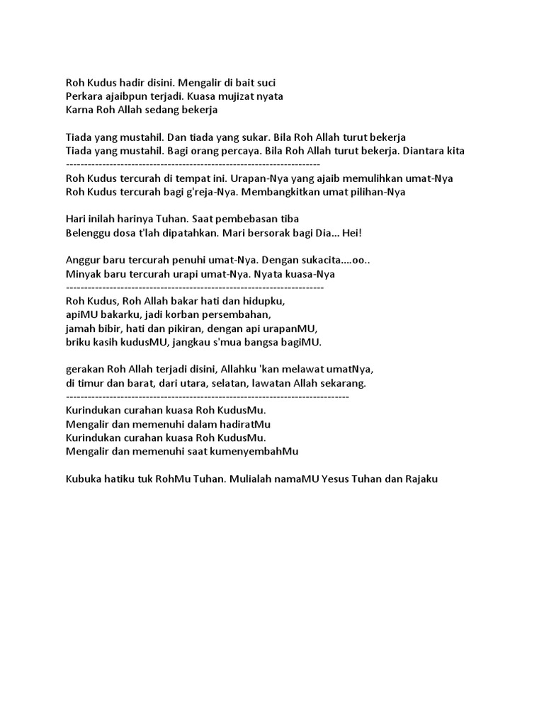 Lirik Lagu Rohani