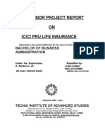 Minor Project Report on Icici Pru Life Insurance