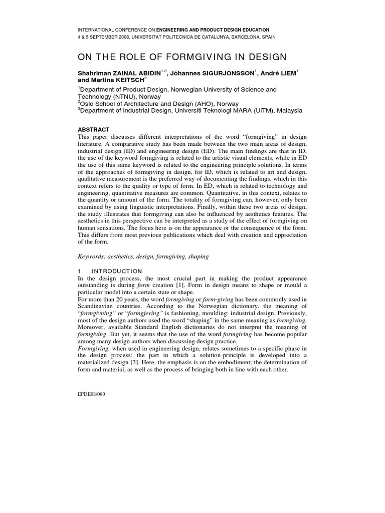 Understanding Formgiving in Design | PDF | Aesthetics | Shape