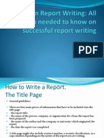 Tips on Report Writing RW