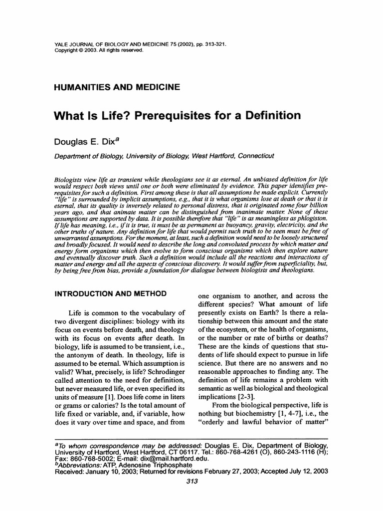 What Life? Prerequisites For: Humanities Medicine | PDF | Language Arts ...