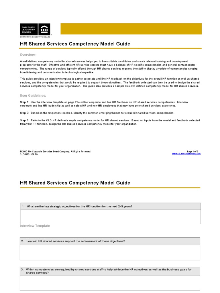 HR Shared Services Competency Model Guide | PDF | Competence (Human ...