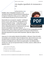 ConJur - Integridade Do Direito Implica Igualdade de Tratamento e Respeito Às Mudanças