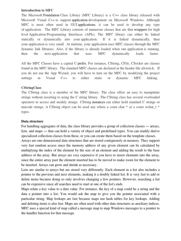 Mfc Edited Array Data Structure Library Computing