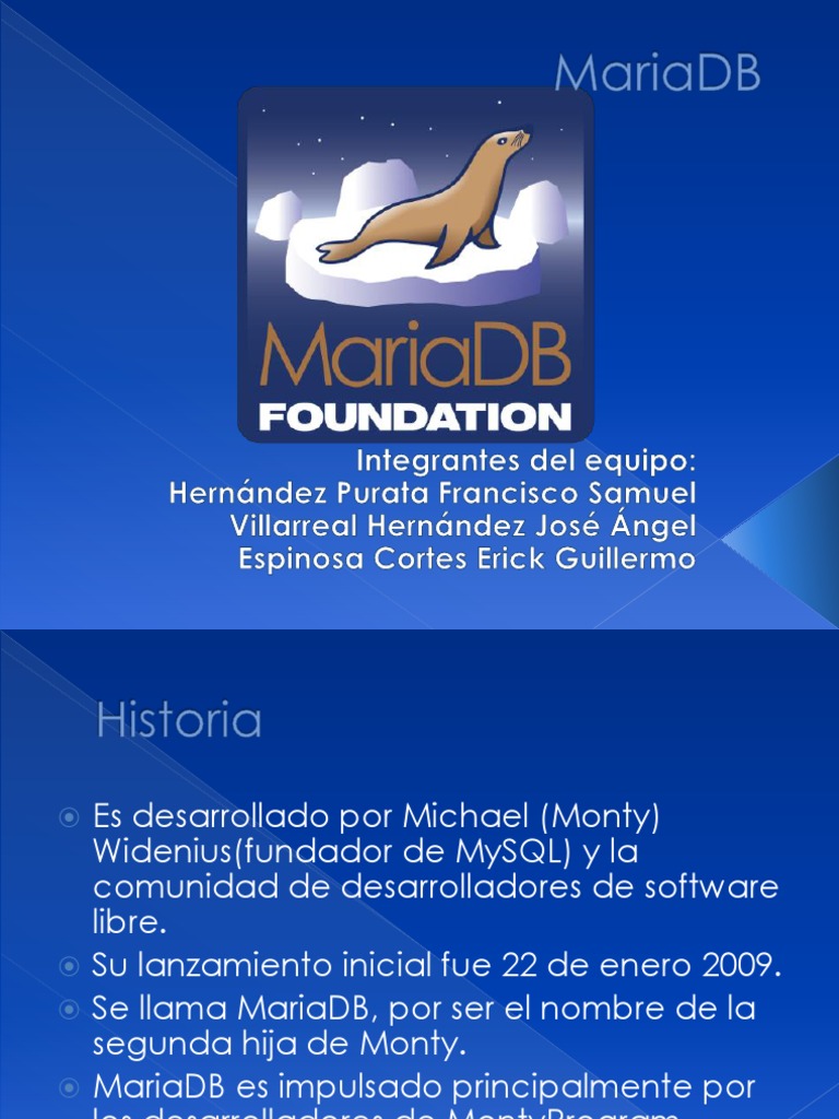 Maria DB | PDF | Mi sql | Software libre