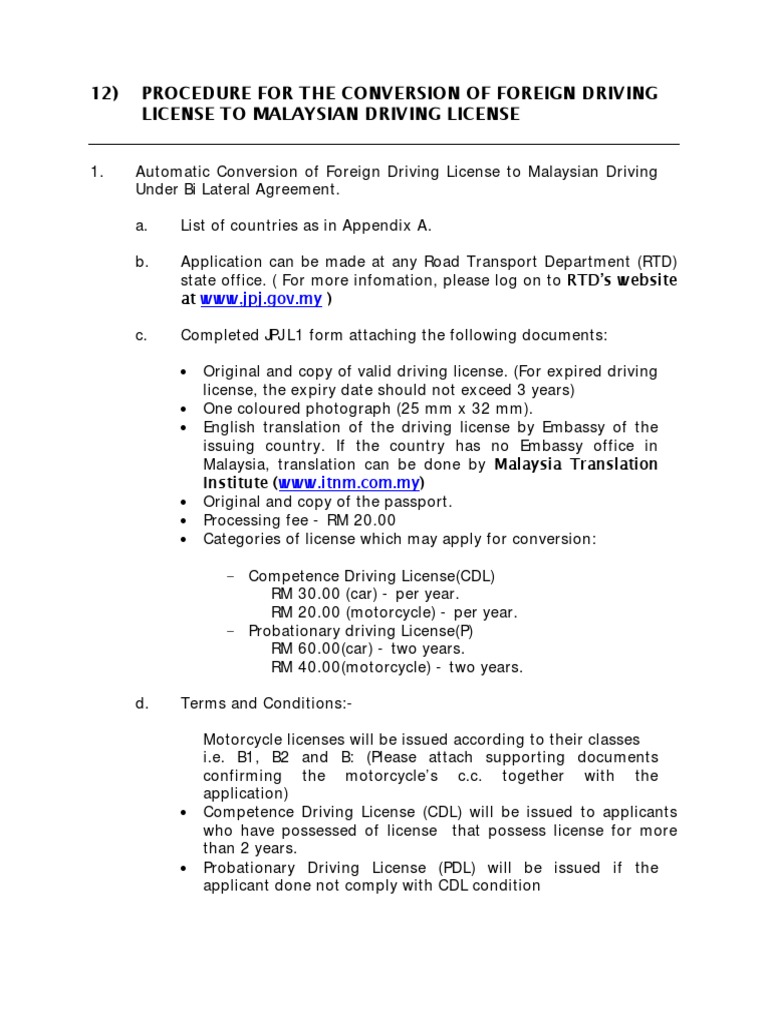Malaysia Driving License Procedure | Driver's License ...
