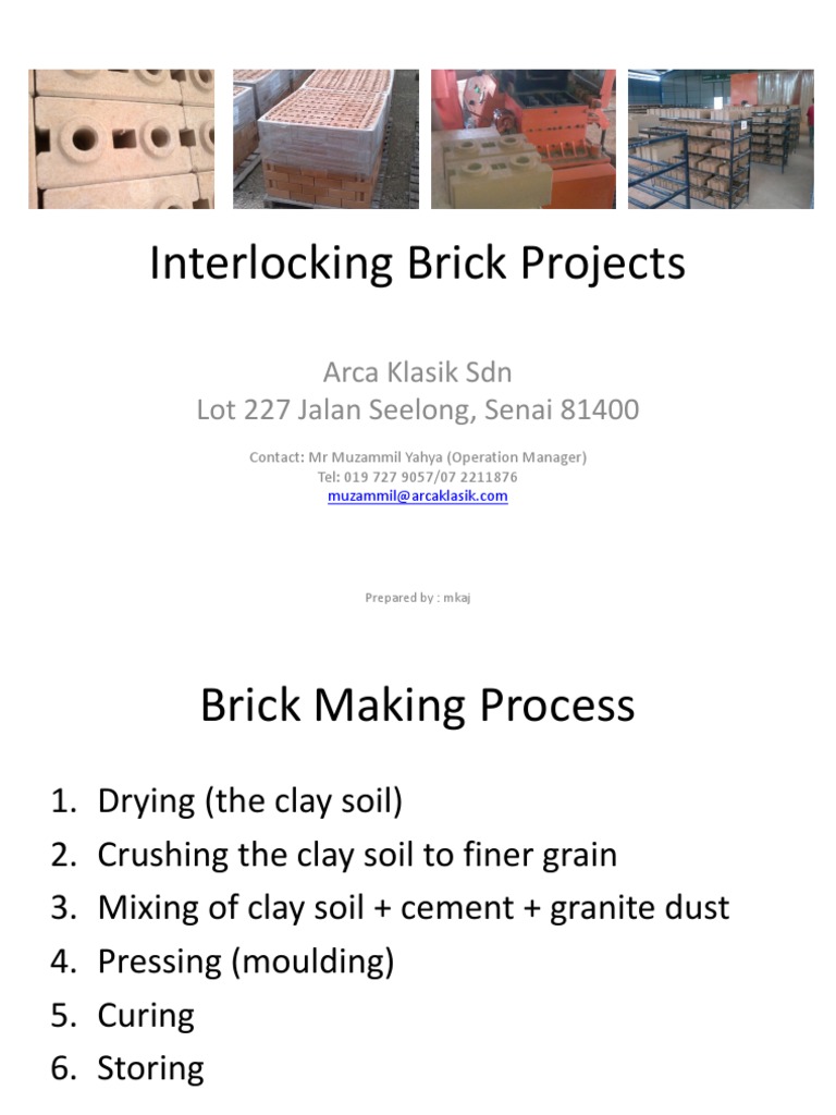 Interlocking Brick Production Process | PDF | Brick | Clay