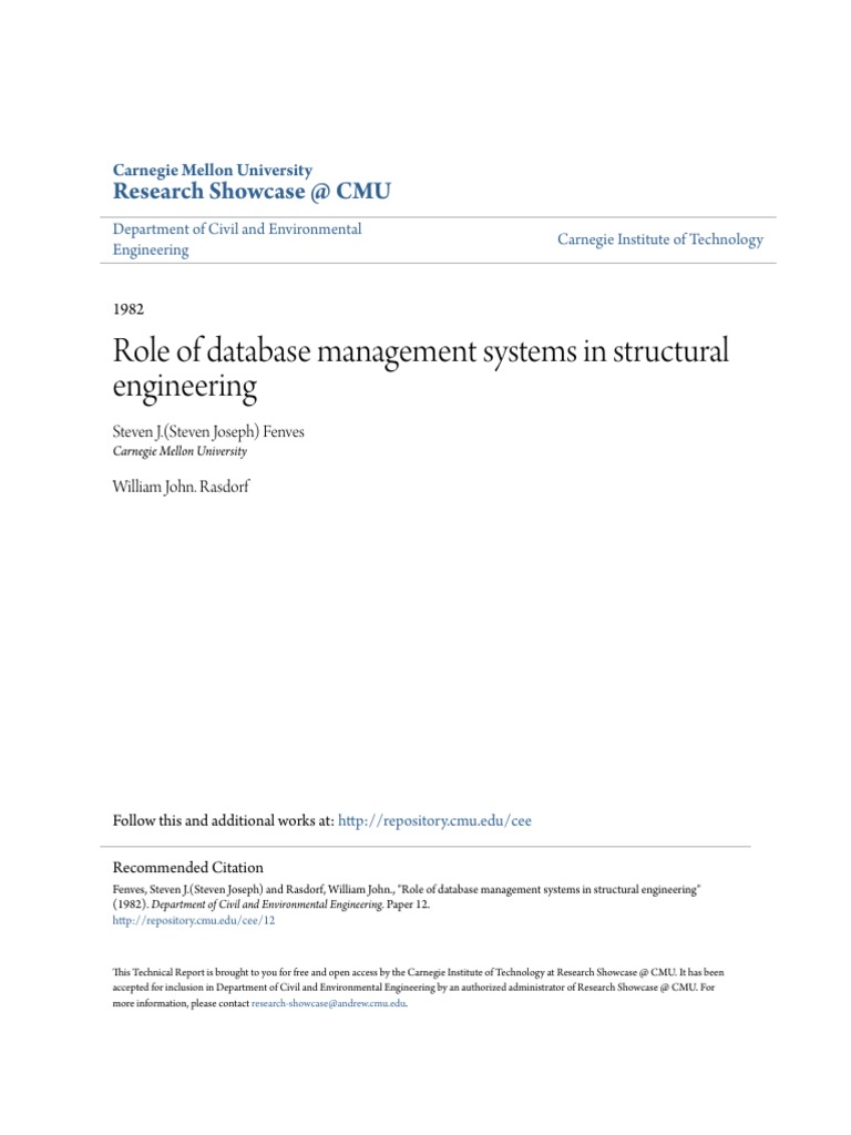 Database Management in Structural Engineering | PDF | Relational ...