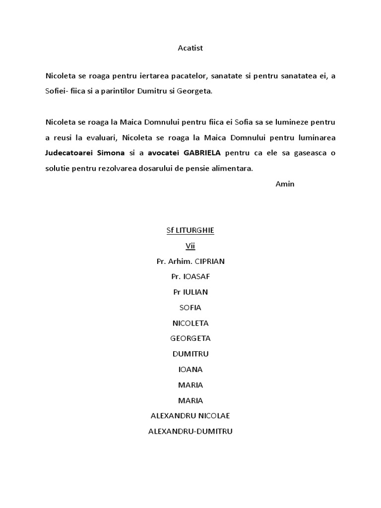 Acatist Prunci Avortati Acatist | PDF