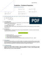 Ejercicios Sobre Funciones Cuadráticas