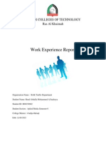 My Work Experience Report