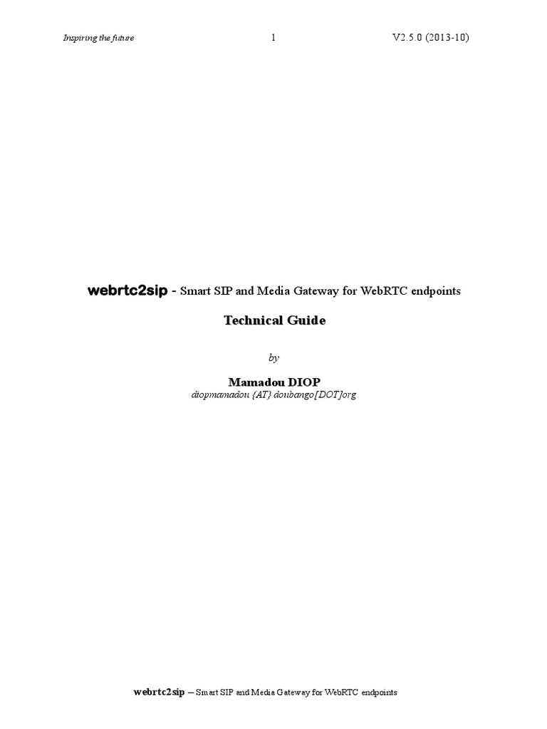 Technical Guide 1.0 PDF | PDF | Session Initiation Protocol | Proxy Server
