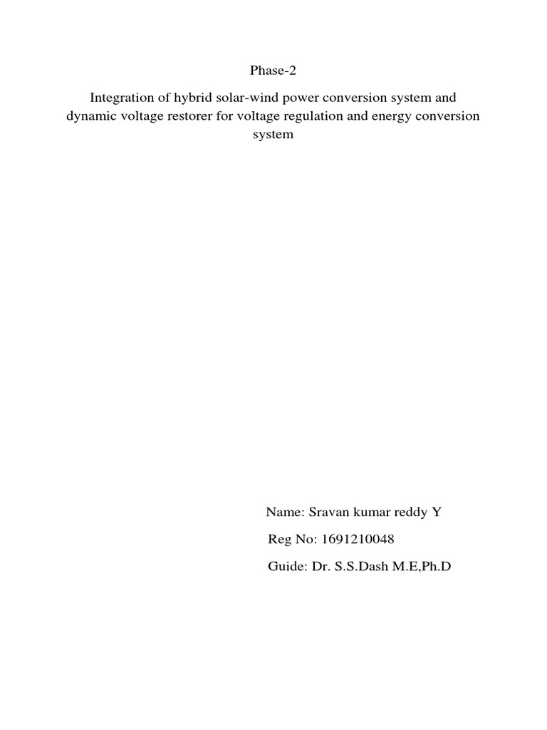 Hybrid Solar-Wind Voltage Regulation System | PDF | Science & Mathematics