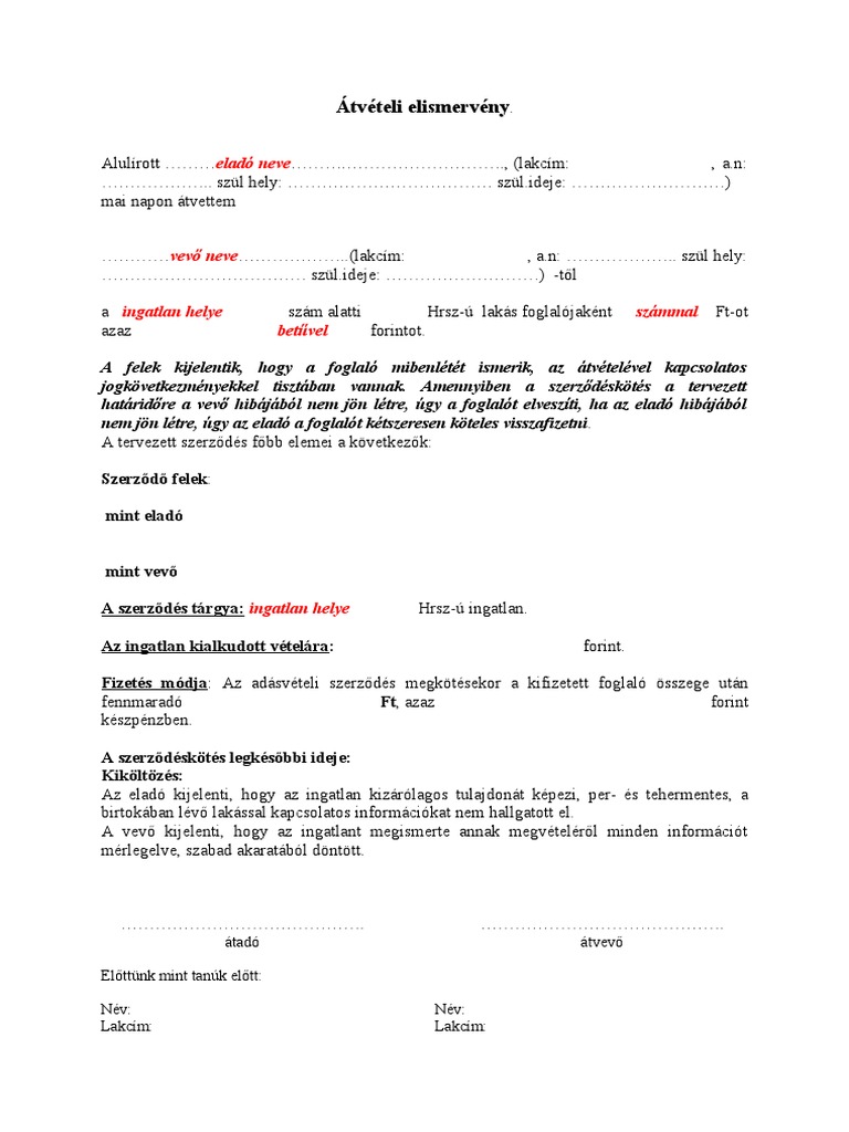 Foglalo Atveteli Elismerveny | PDF
